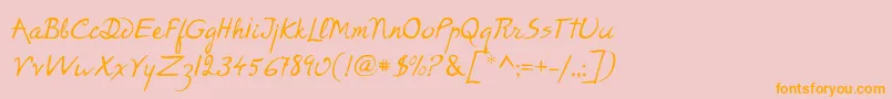 P22RodinRegular Font – Orange Fonts on Pink Background