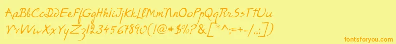 P22RodinRegular Font – Orange Fonts on Yellow Background