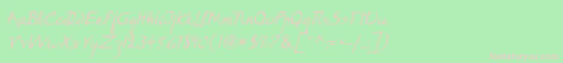 P22RodinRegular Font – Pink Fonts on Green Background