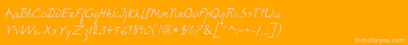 P22RodinRegular Font – Pink Fonts on Orange Background