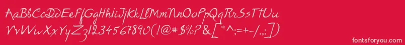 P22RodinRegular Font – Pink Fonts on Red Background