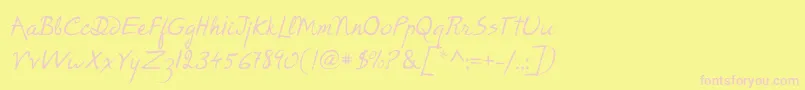 P22RodinRegular Font – Pink Fonts on Yellow Background