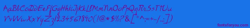 P22RodinRegular Font – Purple Fonts on Blue Background
