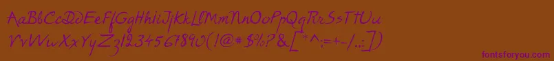 P22RodinRegular Font – Purple Fonts on Brown Background