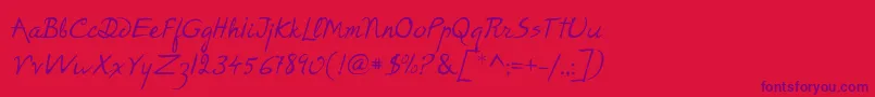 P22RodinRegular Font – Purple Fonts on Red Background