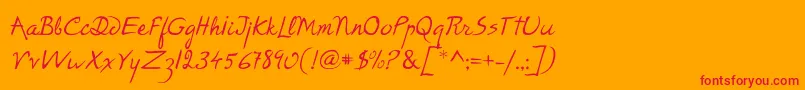 P22RodinRegular Font – Red Fonts on Orange Background