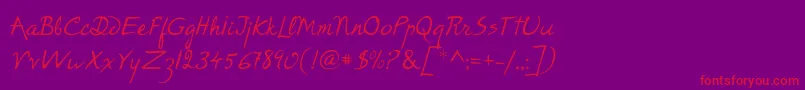 P22RodinRegular Font – Red Fonts on Purple Background
