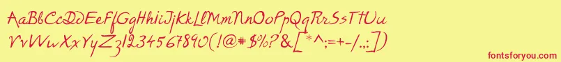 P22RodinRegular Font – Red Fonts on Yellow Background