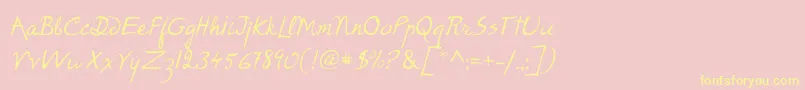 P22RodinRegular Font – Yellow Fonts on Pink Background