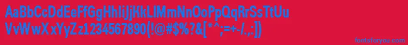 AGroticcnBold Font – Blue Fonts on Red Background