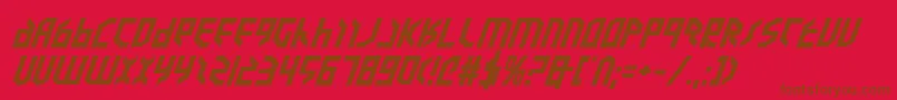 Valkyrieebi-Schriftart – Braune Schriften auf rotem Hintergrund
