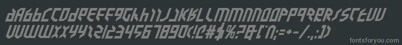 フォントValkyrieebi – 黒い背景に灰色の文字