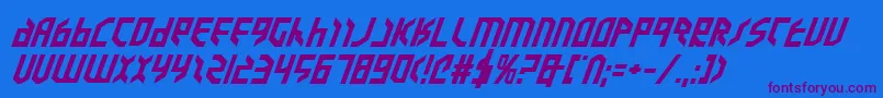 フォントValkyrieebi – 紫色のフォント、青い背景