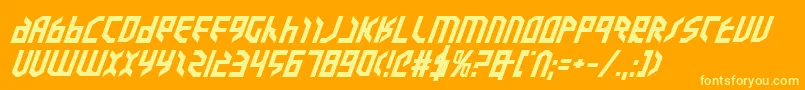 Valkyrieebi Font – Yellow Fonts on Orange Background