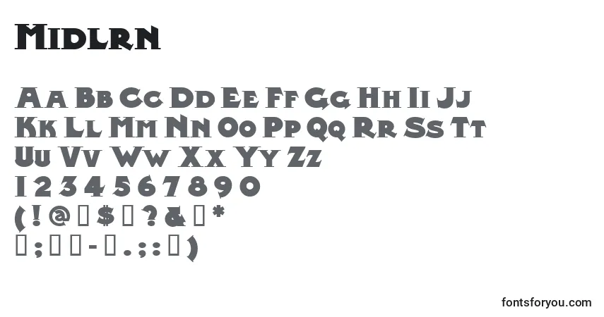 Шрифт Midlrn – алфавит, цифры, специальные символы
