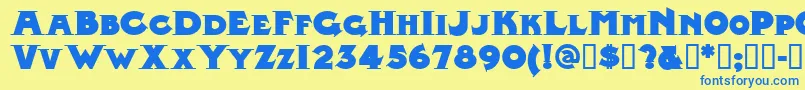 Midlrn Font – Blue Fonts on Yellow Background