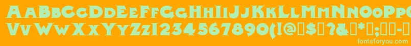 Midlrn Font – Green Fonts on Orange Background