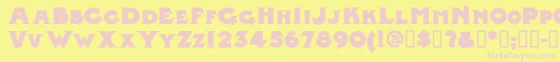 Midlrn Font – Pink Fonts on Yellow Background