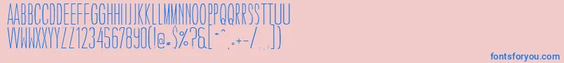フォントCaledoLightWebfont – ピンクの背景に青い文字
