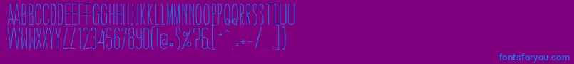 CaledoLightWebfont-Schriftart – Blaue Schriften auf violettem Hintergrund