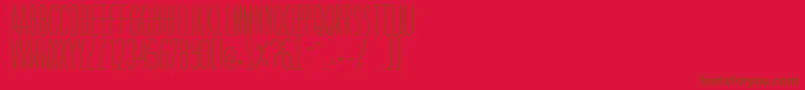 フォントCaledoLightWebfont – 赤い背景に茶色の文字