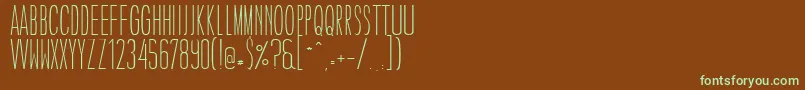 CaledoLightWebfont-fontti – vihreät fontit ruskealla taustalla