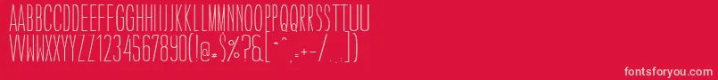 CaledoLightWebfont-fontti – vaaleanpunaiset fontit punaisella taustalla