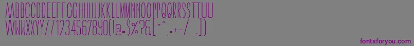 フォントCaledoLightWebfont – 紫色のフォント、灰色の背景