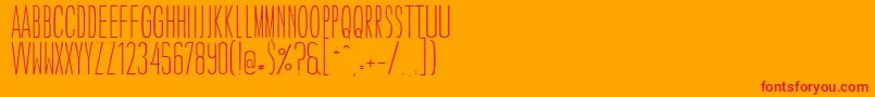 Police CaledoLightWebfont – polices rouges sur fond orange