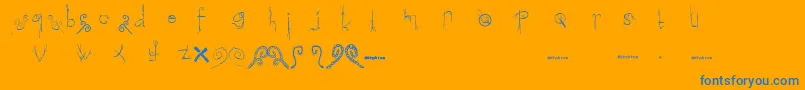 Morphina Font – Blue Fonts on Orange Background