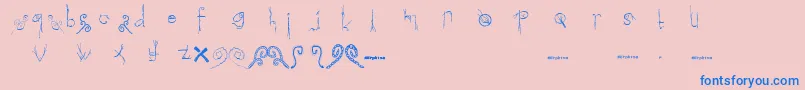 Morphina Font – Blue Fonts on Pink Background