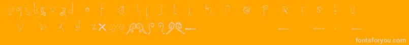 Morphina Font – Pink Fonts on Orange Background