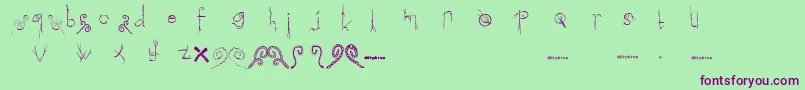 Morphina-Schriftart – Violette Schriften auf grünem Hintergrund