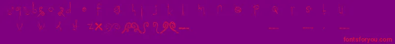 Police Morphina – polices rouges sur fond violet
