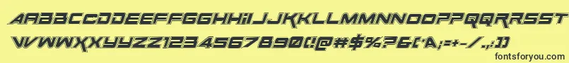 SpaceRangerAcademyItalic Font – Black Fonts on Yellow Background