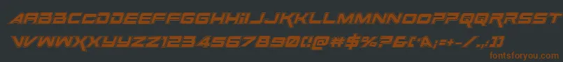SpaceRangerAcademyItalic-fontti – ruskeat fontit mustalla taustalla