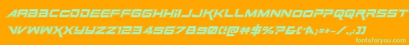 Шрифт SpaceRangerAcademyItalic – зелёные шрифты на оранжевом фоне