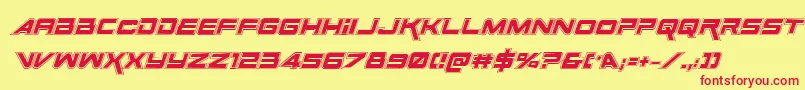 SpaceRangerAcademyItalic Font – Red Fonts on Yellow Background