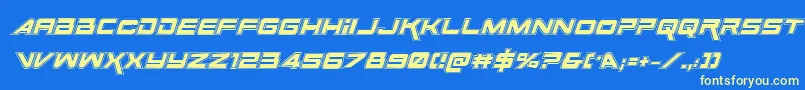 SpaceRangerAcademyItalic Font – Yellow Fonts on Blue Background