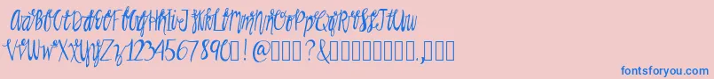 Rainman Font – Blue Fonts on Pink Background