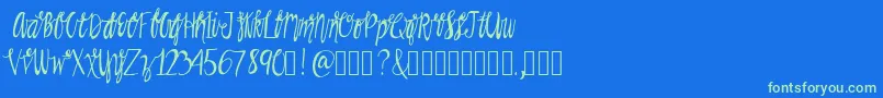 Rainman Font – Green Fonts on Blue Background