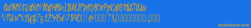 Rainman Font – Orange Fonts on Blue Background