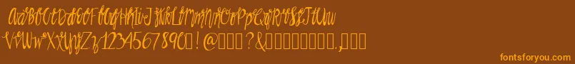 Rainman Font – Orange Fonts on Brown Background