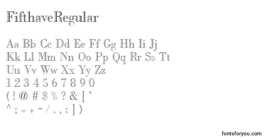 Шрифт FifthaveRegular – алфавит, цифры, специальные символы