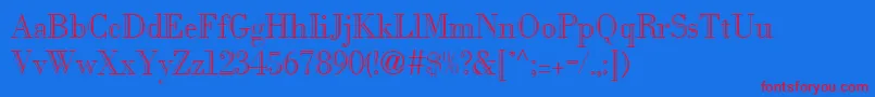FifthaveRegular Font – Red Fonts on Blue Background