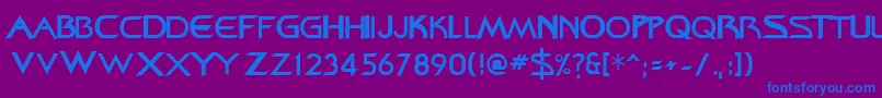 BajoranRegular Font – Blue Fonts on Purple Background