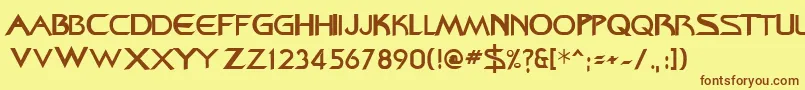 BajoranRegular Font – Brown Fonts on Yellow Background