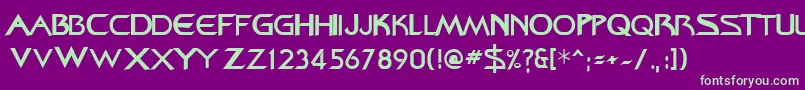 BajoranRegular Font – Green Fonts on Purple Background