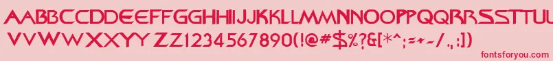 BajoranRegular Font – Red Fonts on Pink Background