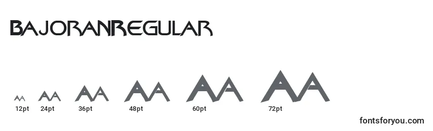 BajoranRegular Font Sizes